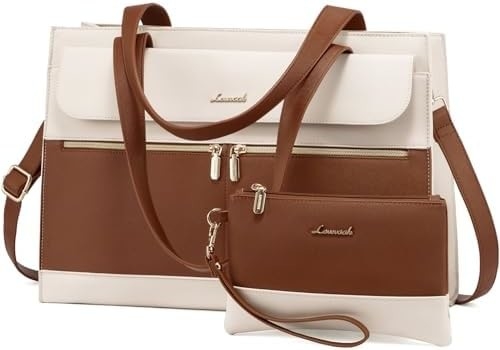 LOVEVOOK LAPTOP BAG FOR WOMEN 15.6 INCH LAPTOP TOTE WORK BAG PROFESSIONAL LEATHER COMPUTER BRIEFCASE WATERPROOF BUSINESS