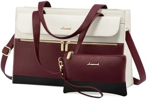 LOVEVOOK LAPTOP BAG FOR WOMEN 15.6 INCH LAPTOP TOTE WORK BAG PROFESSIONAL LEATHER COMPUTER BRIEFCASE WATERPROOF BUSINESS