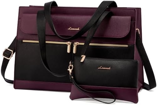 LOVEVOOK LAPTOP BAG FOR WOMEN 15.6 INCH LAPTOP TOTE WORK BAG PROFESSIONAL LEATHER COMPUTER BRIEFCASE WATERPROOF BUSINESS