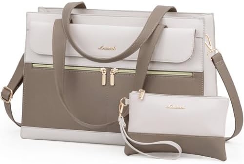 LOVEVOOK LAPTOP BAG FOR WOMEN 15.6 INCH LAPTOP TOTE WORK BAG PROFESSIONAL LEATHER COMPUTER BRIEFCASE WATERPROOF BUSINESS