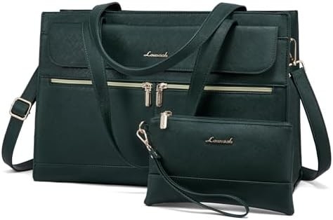 LOVEVOOK LAPTOP BAG FOR WOMEN 15.6 INCH LAPTOP TOTE WORK BAG PROFESSIONAL LEATHER COMPUTER BRIEFCASE WATERPROOF BUSINESS