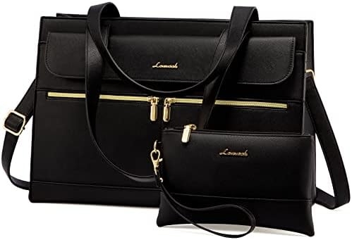 LOVEVOOK LAPTOP BAG FOR WOMEN 15.6 INCH LAPTOP TOTE WORK BAG PROFESSIONAL LEATHER COMPUTER BRIEFCASE WATERPROOF BUSINESS