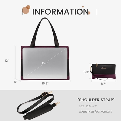 LOVEVOOK LAPTOP BAG FOR WOMEN 15.6 INCH LAPTOP TOTE WORK BAG PROFESSIONAL LEATHER COMPUTER BRIEFCASE WATERPROOF BUSINESS