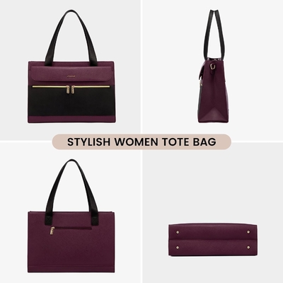 LOVEVOOK LAPTOP BAG FOR WOMEN 15.6 INCH LAPTOP TOTE WORK BAG PROFESSIONAL LEATHER COMPUTER BRIEFCASE WATERPROOF BUSINESS