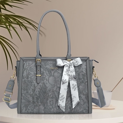 MOSISO LAPTOP BAG FOR WOMEN, 17-17.3 INCH PU LEATHE TOTE BAG COMPATIBLE WITH MACBOOK, HP, DELL, ASUS NOTEBOOK