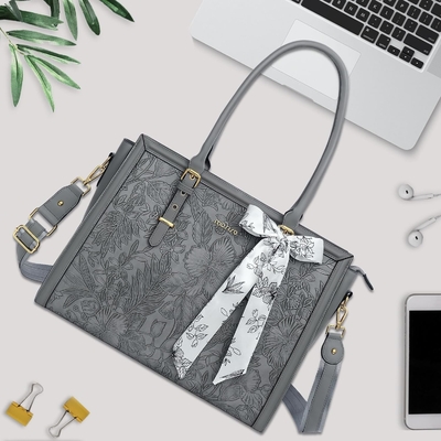 MOSISO LAPTOP BAG FOR WOMEN, 17-17.3 INCH PU LEATHE TOTE BAG COMPATIBLE WITH MACBOOK, HP, DELL, ASUS NOTEBOOK