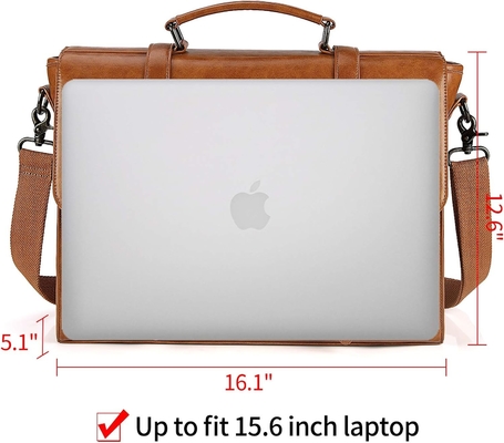 MENS MESSENGER BAG VINTAGE 15.6 INCH WATERPROOF LEATHER LAPTOP BRIEFCASE LARGE SATCHEL SHOULDER BAG RETRO OFFICE COLLEGE