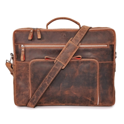 Laptop Bag San Francisco 17 Inch I Handcrafted Leather Shoulder Bag for Notebook I Briefcase for Office,