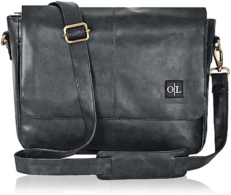 OAK LEATHERS LEATHER MESSENGER BAG FOR MEN AND WOMEN - LAPTOP BRIEFCASE BAG FOR COLLEGE, OFFICE, ADJUSTABLE SHOULDER