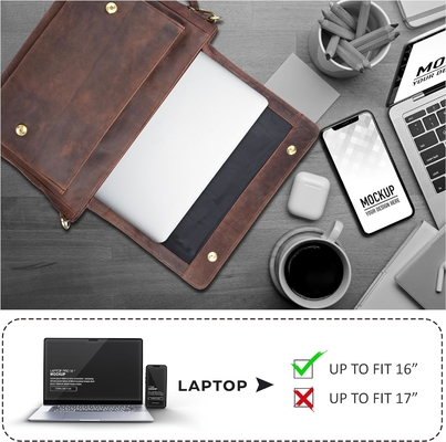 OAK LEATHERS LEATHER MESSENGER BAG FOR MEN AND WOMEN - LAPTOP BRIEFCASE BAG FOR COLLEGE, OFFICE, ADJUSTABLE SHOULDER