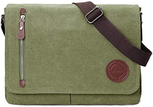 VINTAGE CANVAS SATCHEL MESSENGER BAG FOR MEN WOMEN,TRAVEL SHOULDER BAG 13.5&quot; LAPTOP BAGS BOOKBAG