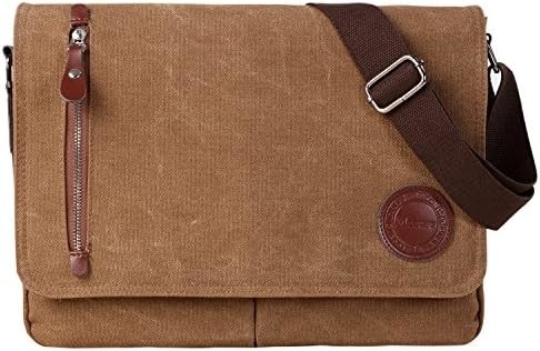 VINTAGE CANVAS SATCHEL MESSENGER BAG FOR MEN WOMEN,TRAVEL SHOULDER BAG 13.5&quot; LAPTOP BAGS BOOKBAG
