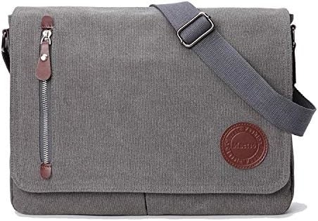 VINTAGE CANVAS SATCHEL MESSENGER BAG FOR MEN WOMEN,TRAVEL SHOULDER BAG 13.5&quot; LAPTOP BAGS BOOKBAG