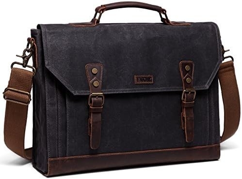 Messenger Bag for Men,Vintage Canvas Leather Canvas Laptop Satchel Shoulder Bag Business Briefcase
