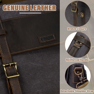 Messenger Bag for Men,Vintage Canvas Leather Canvas Laptop Satchel Shoulder Bag Business Briefcase