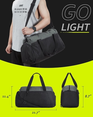 BAGSMART GYM BAGS FOR MEN WOMEN, FOLDABLE TRAVEL DUFFLE BAG, LIGHTWEIGHT WEEKENDER DUFFEL BAG WITH SHOE COMPARTMENT,