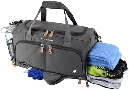 ULTIMATE GYM BAG 2.0: THE DURABLE CROWDSOURCE DESIGNED DUFFEL BAG WITH 10 OPTIMAL COMPARTMENTS INCLUDING WATER RESISTANT