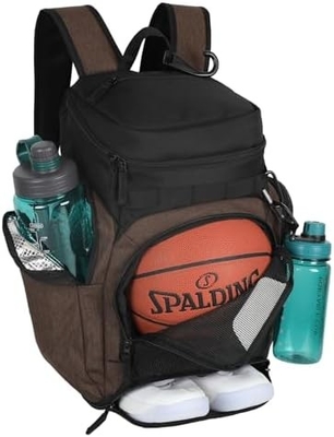 BASKETBALL BACKPACK LARGE SPORTS BAG, GYM BAG WITH BALL COMPARTMENT AND SHOE COMPARTMENT TO STORE SPORTS SHOES WATER
