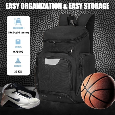 BASKETBALL BACKPACK LARGE SPORTS BAG, GYM BAG WITH BALL COMPARTMENT AND SHOE COMPARTMENT TO STORE SPORTS SHOES WATER