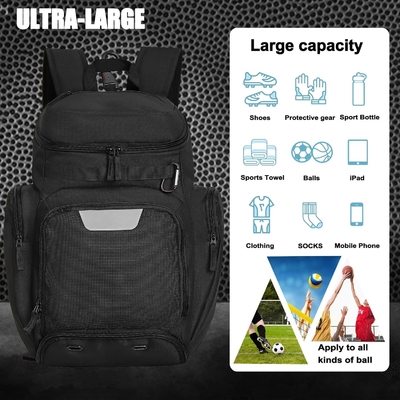 BASKETBALL BACKPACK LARGE SPORTS BAG, GYM BAG WITH BALL COMPARTMENT AND SHOE COMPARTMENT TO STORE SPORTS SHOES WATER