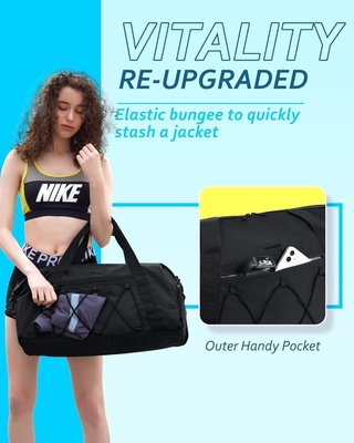 BAGSMART Gym Bag With Shoe Compartment & Wet Pocket, Lightweight Sports Travel Duffel Bag, C TO STORE SPORTS SHOES WATER