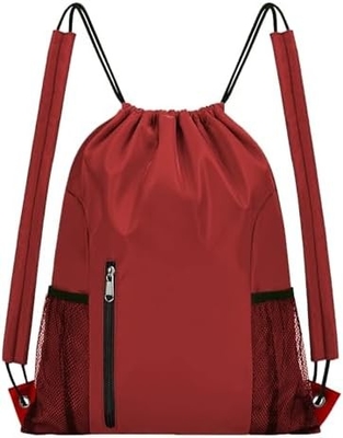 BEEGREEN DRAWSTRING-BACKPACK-GYM-BAG, LARGE SPORTS BAG, STRING BACKPACK CINCH SACK FOR MEN AND WOMEN RED