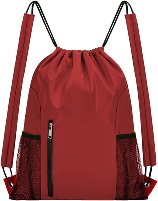 BEEGREEN DRAWSTRING-BACKPACK-GYM-BAG, LARGE SPORTS BAG, STRING BACKPACK CINCH SACK FOR MEN AND WOMEN RED