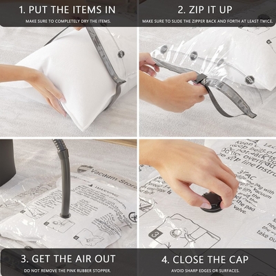 SUOCO 8 MEDIUM VACUUM STORAGE BAGS, SPACE SAVER BAGS WITH TRAVEL HAND PUMP, COMPRESSION AIRTIGHT SEALER BAGS FOR CLOTHES