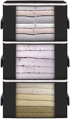 90L LARGE STORAGE BAGS, 6 PACK CLOTHES STORAGE BINS FOLDABLE CLOSET ORGANIZERS STORAGE CONTAINERS WITH REINFORCED HANDLE