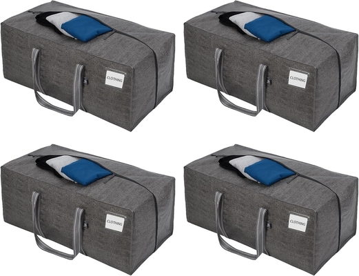 VENO 4 Pack Moving Bags Plastic Storage Totes Clothes Organization Large W Lid/Zipper. Packing Boxes/Bins Alternative.
