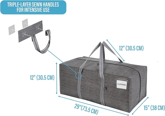 VENO 4 Pack Moving Bags Plastic Storage Totes Clothes Organization Large W Lid/Zipper. Packing Boxes/Bins Alternative.