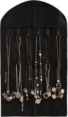 FORAINEAM 3 PACK HANGING JEWELRY ORGANIZER 32 POCKETS 18 HOOK AND LOOPS NECKLACE HOLDER EARRINGS BRACELET RING DISPLAY