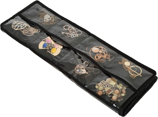 FORAINEAM 3 PACK HANGING JEWELRY ORGANIZER 32 POCKETS 18 HOOK AND LOOPS NECKLACE HOLDER EARRINGS BRACELET RING DISPLAY