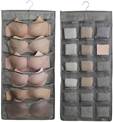 LIREX BRA STORAGE ORGANISER WITH 10 POCKETS, 1 PACK FOLDABLE UNDERWEAR HANGING ORGANIZER FOR WARDROBE WALL MOUNT BRA HAN