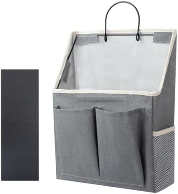 2 PACK WALL HANGING BAG ORGANIZER BASKET WITH POCKETS FOR BATHROOM BEDROOM KITCHEN DORM ROOM ESSENTIALS RV STORAGE AND