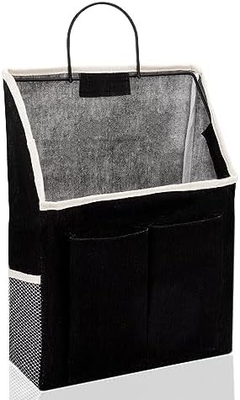 2 PACK WALL HANGING BAG ORGANIZER BASKET WITH POCKETS FOR BATHROOM BEDROOM KITCHEN DORM ROOM ESSENTIALS RV STORAGE AND