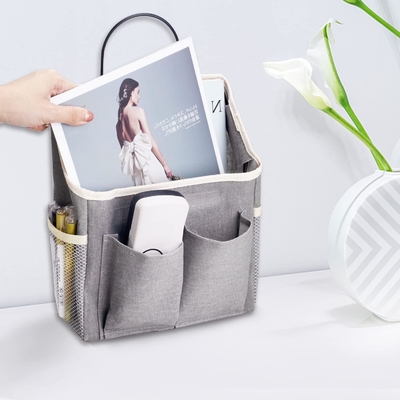 2 PACK WALL HANGING BAG ORGANIZER BASKET WITH POCKETS FOR BATHROOM BEDROOM KITCHEN DORM ROOM ESSENTIALS RV STORAGE AND