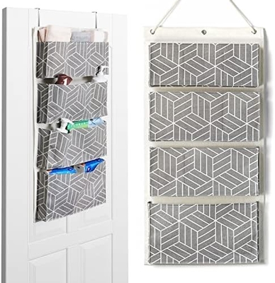 2PCS LARGE WALL HANGING STORAGE BAG, DOOR CLOSET LINEN FABRIC POCKETS ORGANIZER, WATERPROOF FOR LIVING ROOM BEDROOM