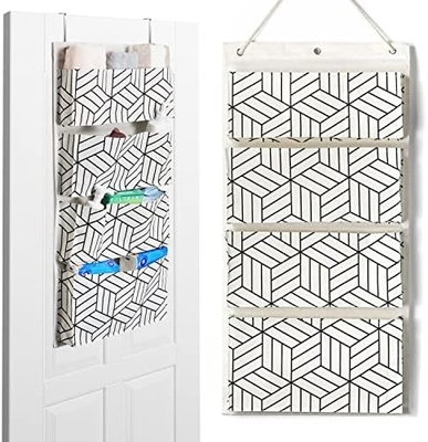 2PCS LARGE WALL HANGING STORAGE BAG, DOOR CLOSET LINEN FABRIC POCKETS ORGANIZER, WATERPROOF FOR LIVING ROOM BEDROOM