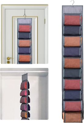 Legging Storage Organizer For Closet, Hanging Closet Organizer System, Grey Clothes Closets Holder With 20 Roll
