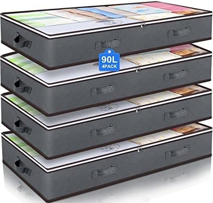 Budding Joy 90L Under Bed Storage Containers, Closet Organizers and Storage Bins, Foldable Underbed Storage Bags for
