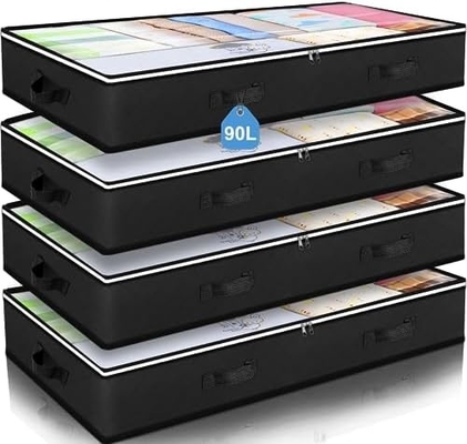 Budding Joy 90L Under Bed Storage Containers, Closet Organizers and Storage Bins, Foldable Underbed Storage Bags for