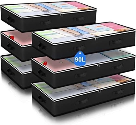 Budding Joy 90L Under Bed Storage Containers, Closet Organizers and Storage Bins, Foldable Underbed Storage Bags for