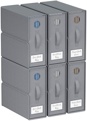Sheet Organizers And Storage, 4-Pack, Queen/King Size (Grey), Bed Sheet Organizer, Fabric Storage Bins For Bed Sheets,