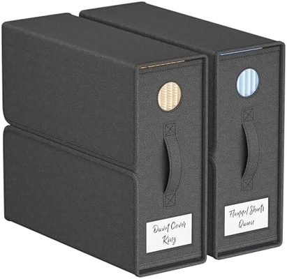 Sheet Organizers And Storage, 4-Pack, Queen/King Size (Grey), Bed Sheet Organizer, Fabric Storage Bins For Bed Sheets,
