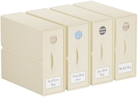 Sheet Organizers And Storage, 4-Pack, Queen/King Size (Grey), Bed Sheet Organizer, Fabric Storage Bins For Bed Sheets,