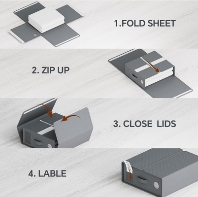 Sheet Organizers And Storage, 4-Pack, Queen/King Size (Grey), Bed Sheet Organizer, Fabric Storage Bins For Bed Sheets,