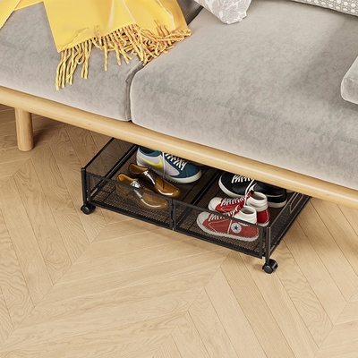 Under Bed Storage With Wheels Under Bed Storage Containers Large Metal Foldable Space-Saving Under Bed Drawer Shoe