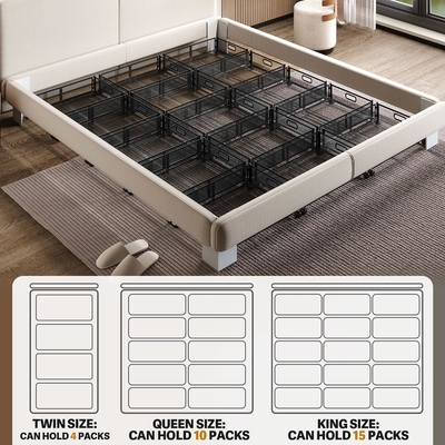 Under Bed Storage With Wheels Under Bed Storage Containers Large Metal Foldable Space-Saving Under Bed Drawer Shoe
