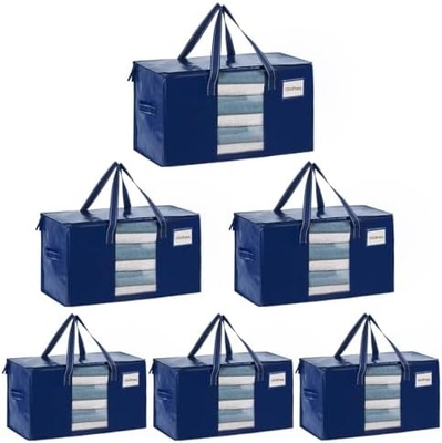 VENO 6 Pack Moving Bags, Comforter And Blanket Storage Bags For Closet, Moving Boxes, Boxes With Lids Alternative,